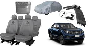 Kit Capa Luxo Couro Cinza Frontier 2020-2024 + Limpador