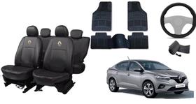 Kit Capa Luxuoso Logan 17-23 com Acessórios: Tapete e Volante Kit Capa Luxuoso Logan 17-23 com Acessórios: Tapete e Volante