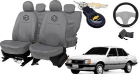 Kit Capa Monza 82-95 Couro Cinza + Protege Interior