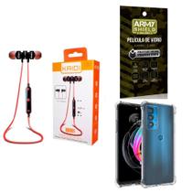 Kit Capa Motorola Edge 20 Pro + Fone Esportivo E Película 3D - Armyshield