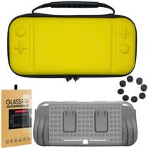 Kit Capa Nintendo Switch Lite+ Tpu+ Pelicula Vidro+ 4 Grips