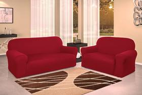 Kit Capa P/ Sofá - Bem Estar - 2 e 3 Lugares - Vermelho - Malha - Adomes