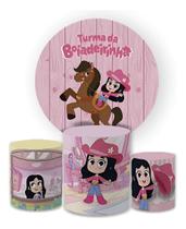 Kit Capa Painel e Capas Trio Cilindros Tema Boiadeirinha Rosa Lançamento 2026