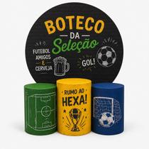 Kit Capa Painel Redondo Capa Trio Cilindros Tema Boteco da Seleção Lançamento 2026 Kit Capa Painel Redondo Capa Trio Cilindros Tema Boteco da Seleção Lançamento 2026