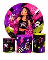 Kit Capa Painel Redondo E Capas Trio Cilindros Tema Neon Influencer Rosa Kit Capa Painel Redondo E Capas Trio Cilindros Tema Neon Influencer Rosa
