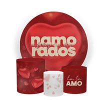 Kit Capa Painel Sublimado + 3 Capas De Cilindro - Dia dos Namorados