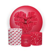 Kit Capa Painel Sublimado + 3 Capas De Cilindro - Dia dos Namorados