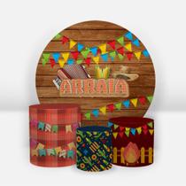 Kit Capa Painel Sublimado + 3 Capas De Cilindro - Festa Junina