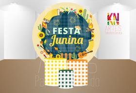 Kit Capa Painel Sublimado + 3 Capas De Cilindro - Festa Junina