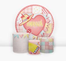 Kit Capa Painel Sublimado + 3 Capas De Cilindro - Festa Junina