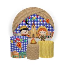 Kit Capa Painel Sublimado + 3 Capas De Cilindro - Festa Junina
