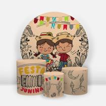 Kit Capa Painel Sublimado + 3 Capas De Cilindro - Festa Junina