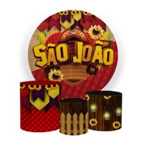 Kit Capa Painel Sublimado + 3 Capas De Cilindro - São João