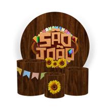 Kit Capa Painel Sublimado + 3 Capas De Cilindro - São João