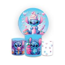 Kit Capa Painel sublimado + Trio De Capas de cilindros vest facil Tema Stiti sorvete Kit Capa Painel sublimado + Trio De Capas de cilindros vest facil Tema Stiti sorvete