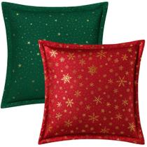 Kit Capa Para Almofada 2 Unidades Natal Sofa Casa Festa Final De Ano Decoração Ano Novo Luxo Premium