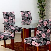 Kit Capa Para Cadeira 6 Unidades Malha Gel Estampada