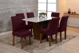 Kit Capa Para Cadeira De Jantar 4 Lugares Malha Gel Com Elástico Vinho