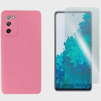 Kit Capa para celular Lisa Silicone Aveludada Samsung Galaxy S20 fe + Pelicula S20 fe