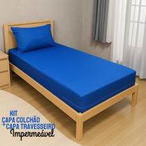 Kit Capa Para Colchão Solteiro Hospitalar Impermeável Com Ziper + Capa Travesseiro Impermeável Kit Capa Para Colchão Solteiro Hospitalar Impermeável Com Ziper + Capa Travesseiro Impermeável