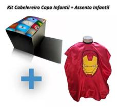 Kit Capa Para Corte Infantil Super Heróis + Assento de Elevação