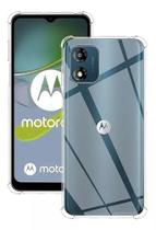 Kit Capa Para Motorola Moto E13 Anti Impacto Transparente + Película 3D De Vidro Temperado