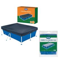 Kit Capa Para Piscina 3000 Litros + Forro De Proteção Limpeza Cuidados
