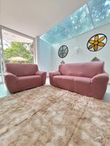 Kit Capa Para Sofá 02 E 03 Lugares Favorita Malha Coladinha