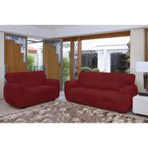 Kit Capa Para Sofá 2 E 3 Lug. 21 Elásticos Vermelho Sultan - Casa D'Oro Kit Capa Para Sofá 2 E 3 Lug. 21 Elásticos Vermelho Sultan - Casa D'Oro