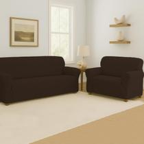 Kit Capa Para Sofá 2 e 3 lugares Malha Canelada Kit Capa Para Sofá 2 e 3 lugares Malha Canelada