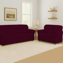 Kit Capa Para Sofá 2 e 3 lugares Malha Canelada