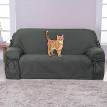 Kit Capa para Sofá 3 e 4 Lugares Chumbo Anti Arranhão, Lavável e Prática