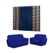 Kit capa para sofá 3x2 Lugares Lisa Coladinha + Cortina 4.00x2.50 Florata Kit capa para sofá 3x2 Lugares Lisa Coladinha + Cortina 4.00x2.50 Florata