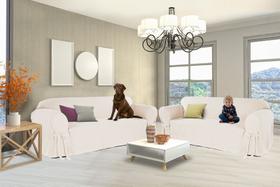 Kit Capa Para Sofá De 2 E 3 Lugares Em Brim Peletizado Protetor Macia Lisa Sala Renovação Decoração