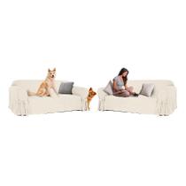 Kit Capa Para Sofá De 2 E 3 Lugares Impermeável Acquablock Protetora Renovação Pet Arranhador Gatos