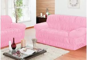 Kit capa para sofá elasticada 2 e 3 lugares franzida malha gel - excelente qualidade