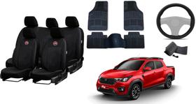 Kit Capa para Strada 19-24 + Tapetes e Acessórios de Volante Personalizados