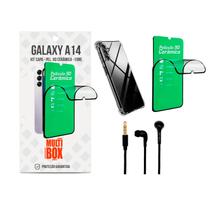 Kit Capa + Película 9D + Fone com fio Samsung Galaxy A14 5G Kit Capa + Película 9D + Fone com fio Samsung Galaxy A14 5G