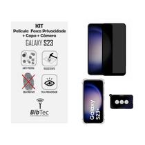 Kit Capa + Película Privacidade Fosca + Película Câmera p/ Samsung Galaxy S23 TELA 6.1