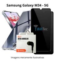 Kit Capa + Película Privativa 3D + Fone com Fio Para Galaxy M34 Kit Capa + Película Privativa 3D + Fone com Fio Para Galaxy M34
