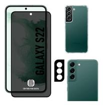 Kit Capa + Película Privativa Fosca + Película de Câmera Samsung Galaxy S22