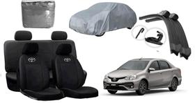 Kit Capa Personalizada Etios 16-22 + Capa de Cobrir e Limpador