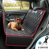 Kit Capa Pet Protetora de Banco Traseiro Impermeavel Vermelho + 3 Cinto de Segurança Kit Capa Pet Protetora de Banco Traseiro Impermeavel Vermelho + 3 Cinto de Segurança