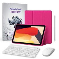 Kit Capa Pink Slim para Xiaomi Redmi Pad SE 11": Película de vidro + Caneta Precision + Teclado + Mouse