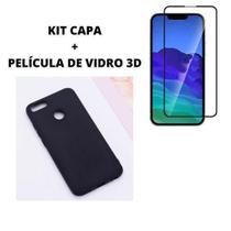 Kit Capa Premium Redmi A1 Preto + Pelicula 3D
