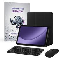 Kit Capa Preta Slim Samsung Tab A9+ Plus 11": Película de vidro + Teclado e Mouse