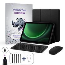 Kit Capa Preta Slim Samsung Tab S9 / S9 FE + Película de vidro + Teclado e Mouse + Kit Pontas para S Pen Kit Capa Preta Slim Samsung Tab S9 / S9 FE + Película de vidro + Teclado e Mouse + Kit Pontas para S Pen