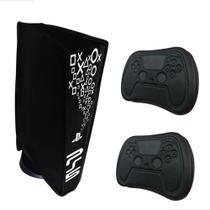 Kit Capa Protetora Antipoeira Ps5 Console + 2 Cases Estojo