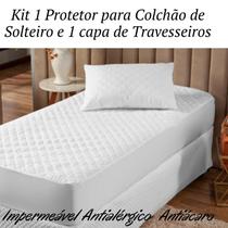 Kit Capa Protetora de Colchão + Capa Travesseiro Impermeável - Maxximo
