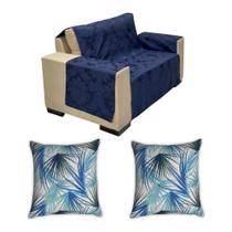 Kit Capa Protetora de Sofá com Braços Jacquard e 2 Capas de Almofada
